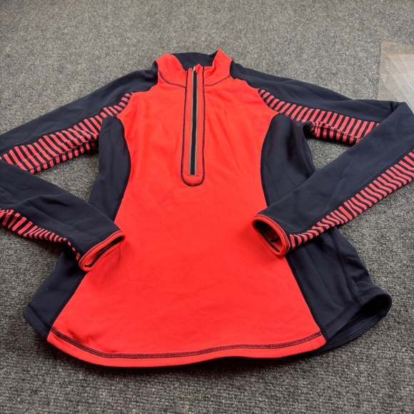 LULULEMON Women’s Run: U-Turn Pullover Orange/Navy Blue 1/2 Zip Athletic top - 6 - Picture 1 of 9